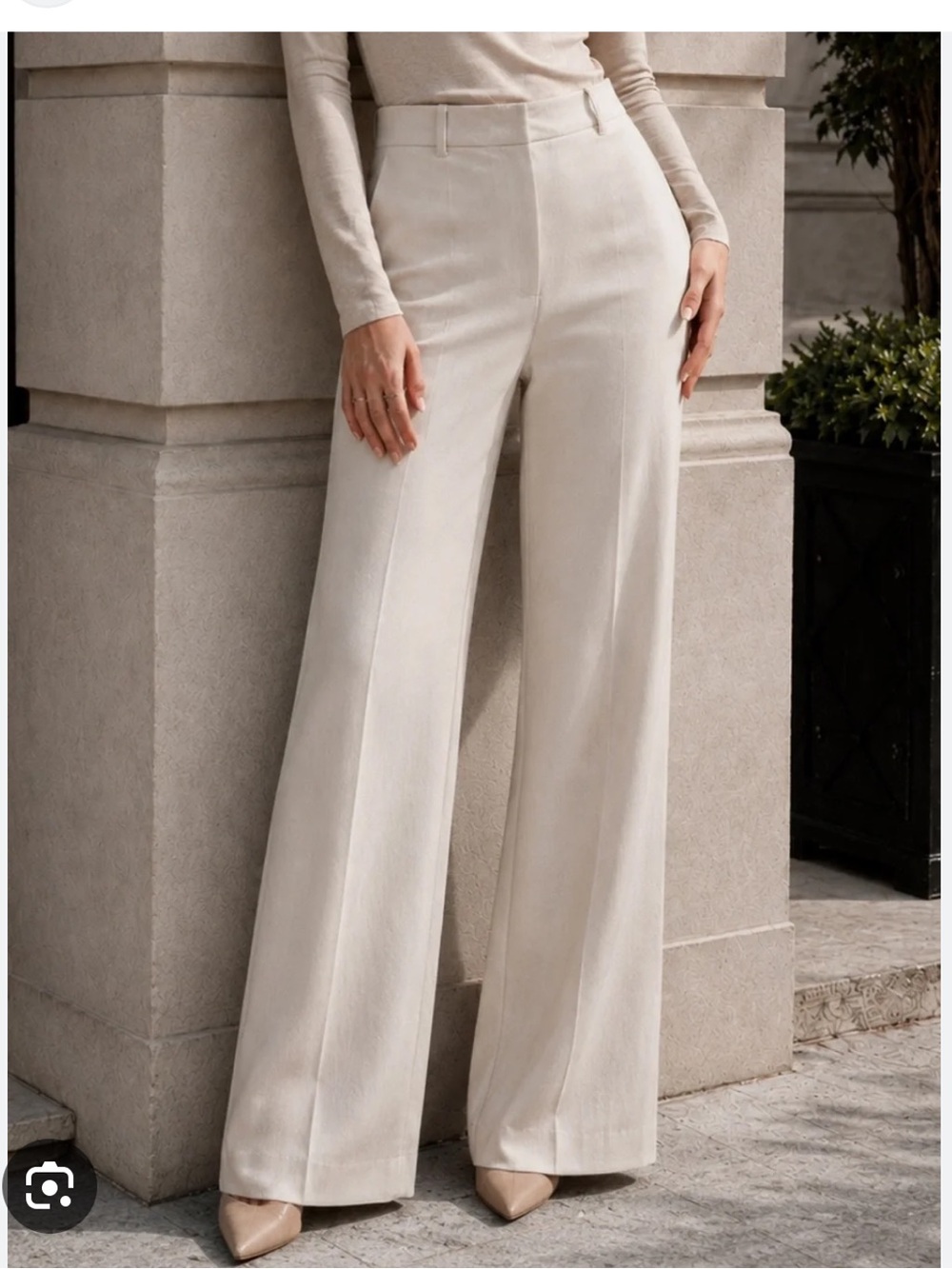 WILFRED Cabaret Pants Cream Crepette Sz 4 Flare Office Old Money Chic Neutral